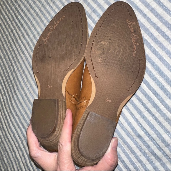 SAM EDELMAN Neena Brown Leather Point-Toe Ankle Boots 6.5 - Picture 11 of 15